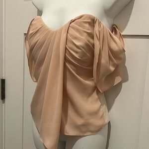 Extremely Rare Draped Off Shoulder Corset Style Blush Top